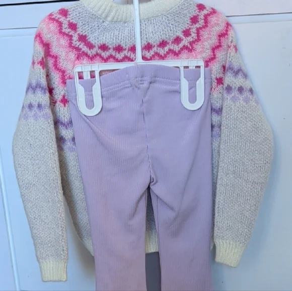 btween Cream Sweater with Pink and Purple Pattern - Picture 4 of 10